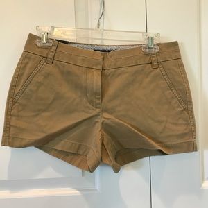 J. Crew 3” Chino shorts, Khaki, Size 2, NWT